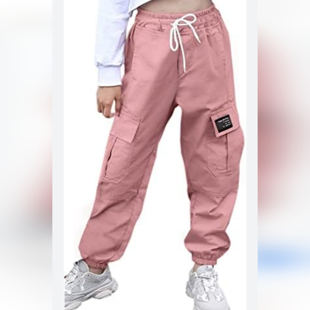NWT Sangtree Cargo Jogger Pants Girls 170 Peach Casual Comfy Retro 90s Y2K